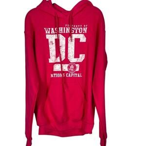 Washington DC Nations Capital Vibrant Pink Hoodie Small